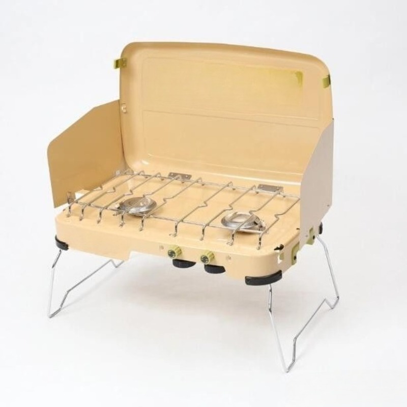 キャンプ用ダブルヘッド防風ポータブルカセットコンロ 家庭用バ - Camping Double Cooking Stove のレビューと価格