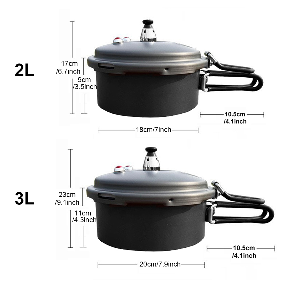 キャンプ用ミニ圧力鍋、屋外1～3人用2L/3L調理器具ポット - Camping Cooking Handle のレビューと価格