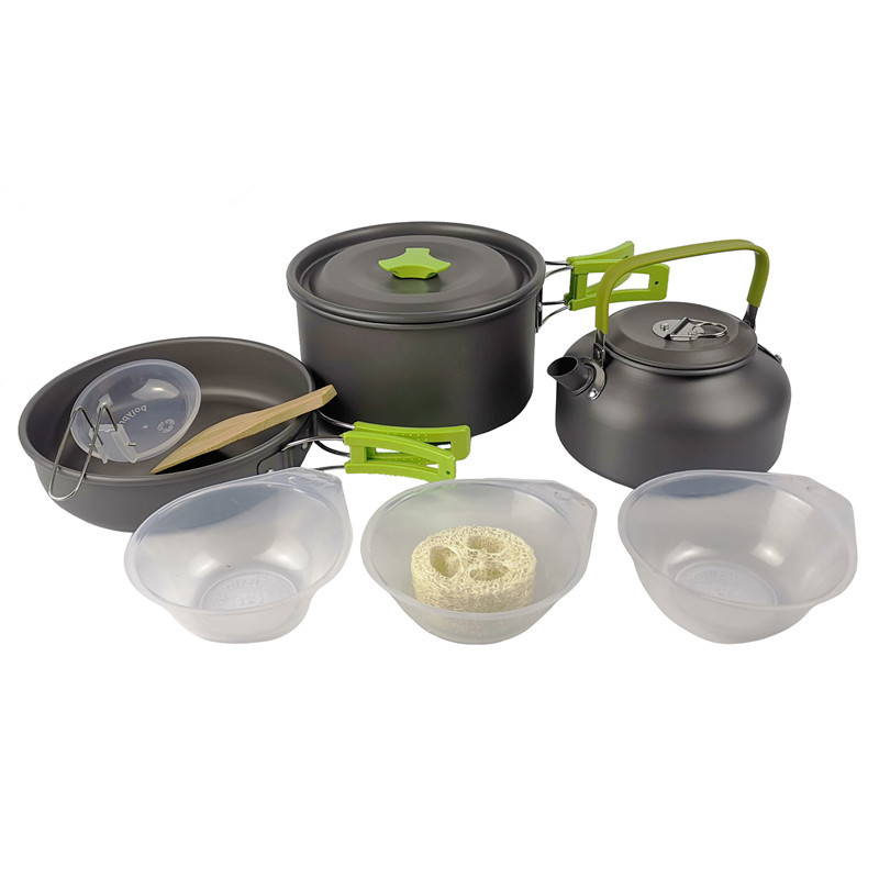 アウトドアキャンプ調理器具キットアルミ調理鍋セットウォーター - Camping Cooking Box Set のレビューと価格