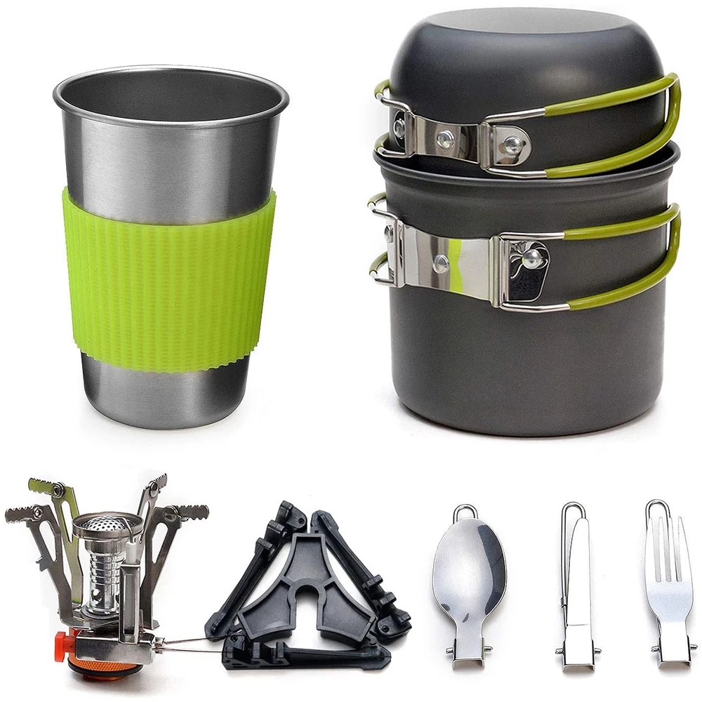 キャンプ調理器具キット ストーブ付き アウトドアクッキングセ - Camping Cooking Full Set のレビューと価格