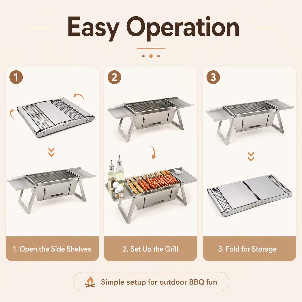 折りたたみ式ステンレス鋼炭火バーベキューグリルポータブル屋外 - Camp Grill Portable Folding のレビューと価格