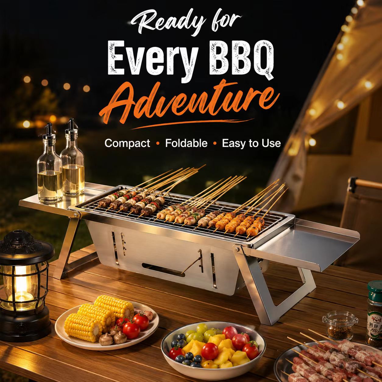 折りたたみ式ステンレス鋼炭火バーベキューグリルポータブル屋外 - Camp Grill Portable Folding のレビューと価格